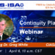 Webinar: “Continuity Planning” – April 6th with Dr. Greg White